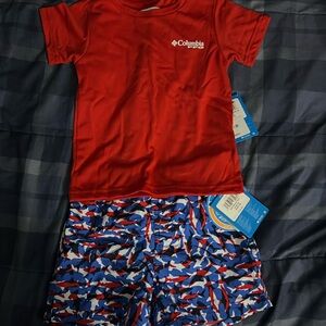 New Columbia pfg swim trucks and short sleeve shirt